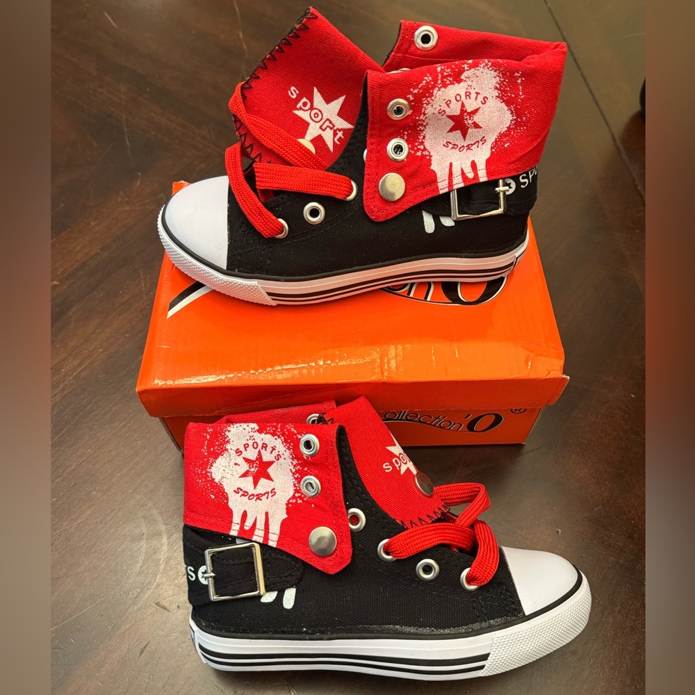 Collection O Red and Black Sports Sneakers